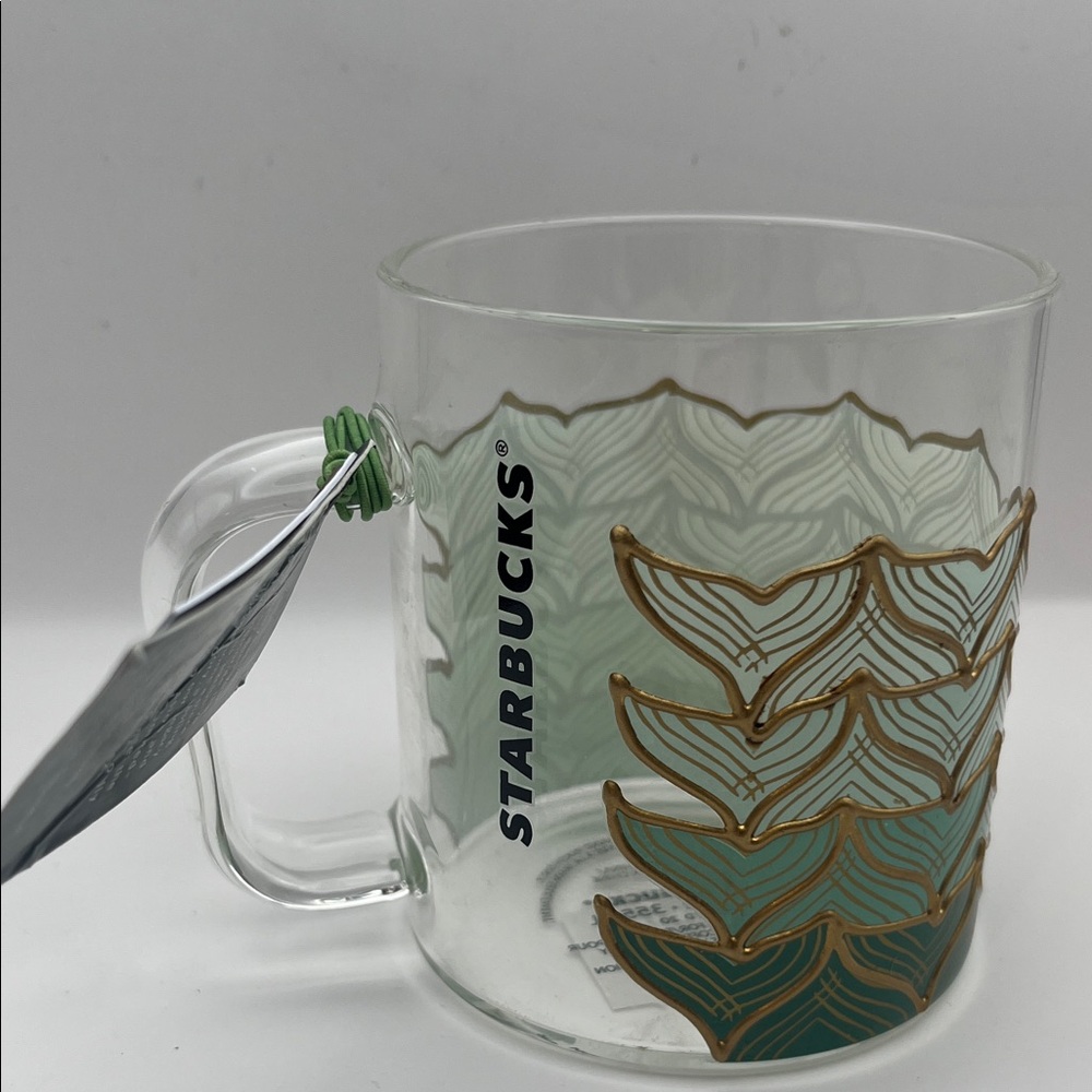 NWT Starbucks Mermaid Siren Tail Glass Mug Limited Edition 50 Anniversary  12oz